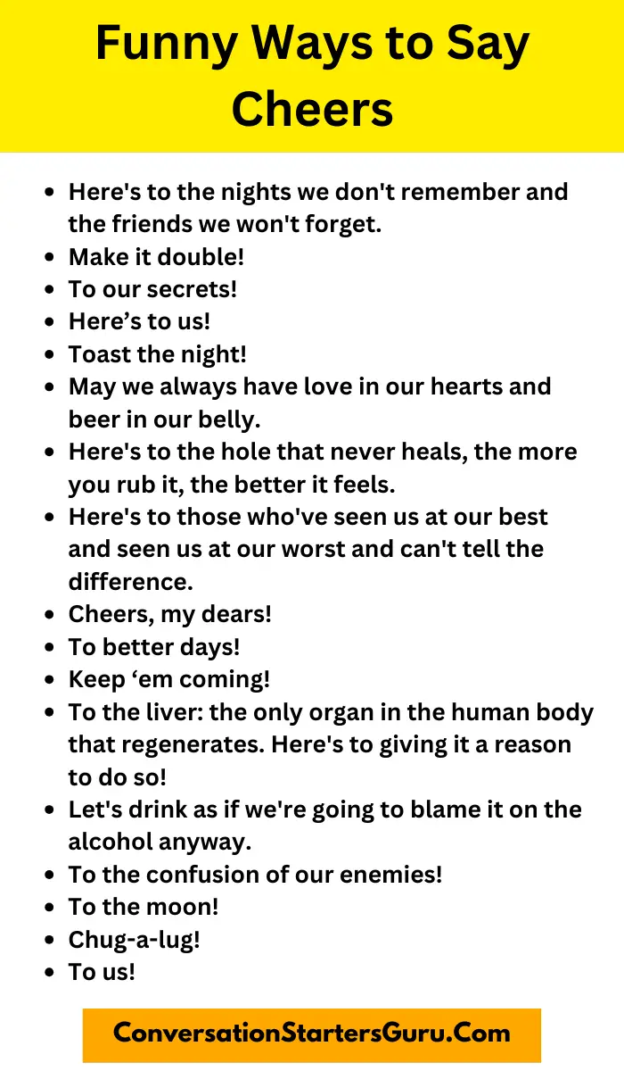 Funny Ways to Say Cheers