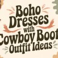 Boho Dresses with Cowboy Boots Outfit Ideas