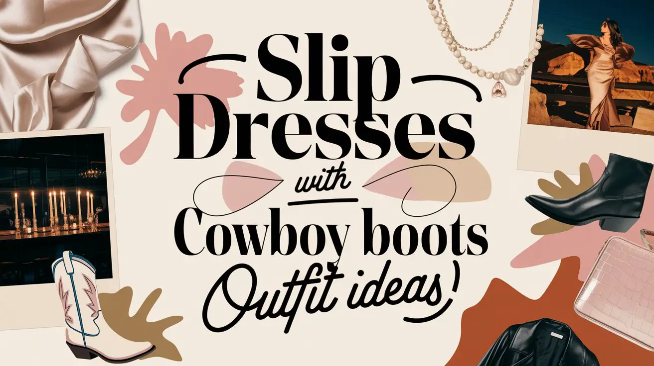 Slip Dresses with Cowboy Boots Outfit Ideas