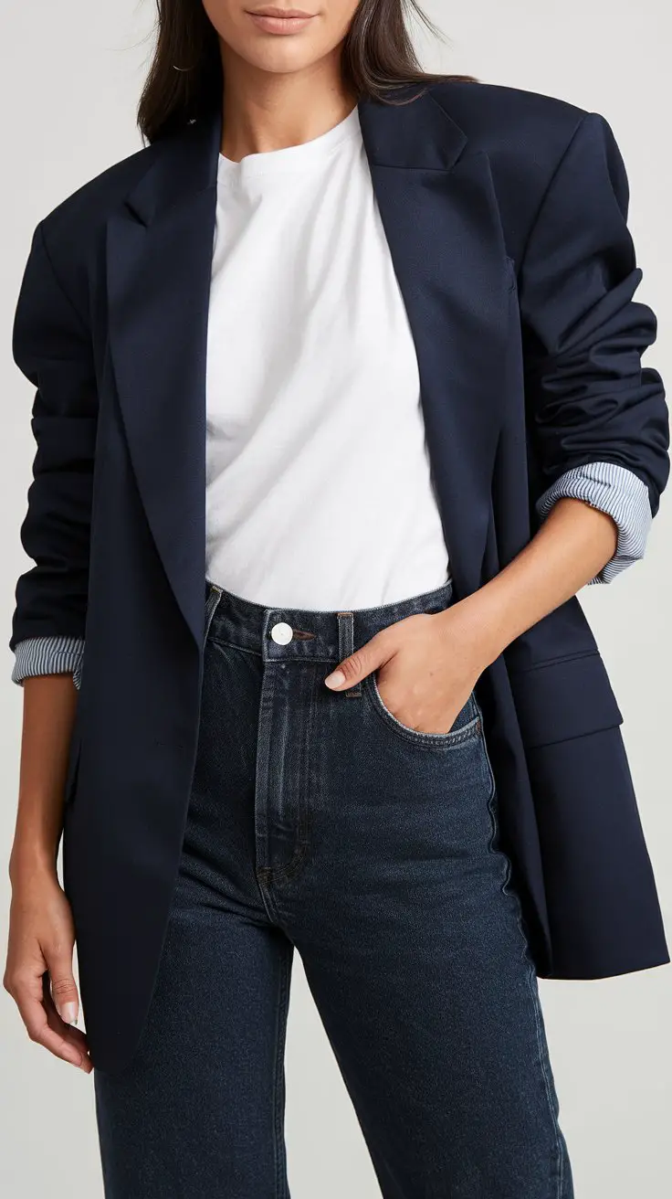 The “I’m Too Cool for School” Blazer and Jeans Combo (But Make It Chic)