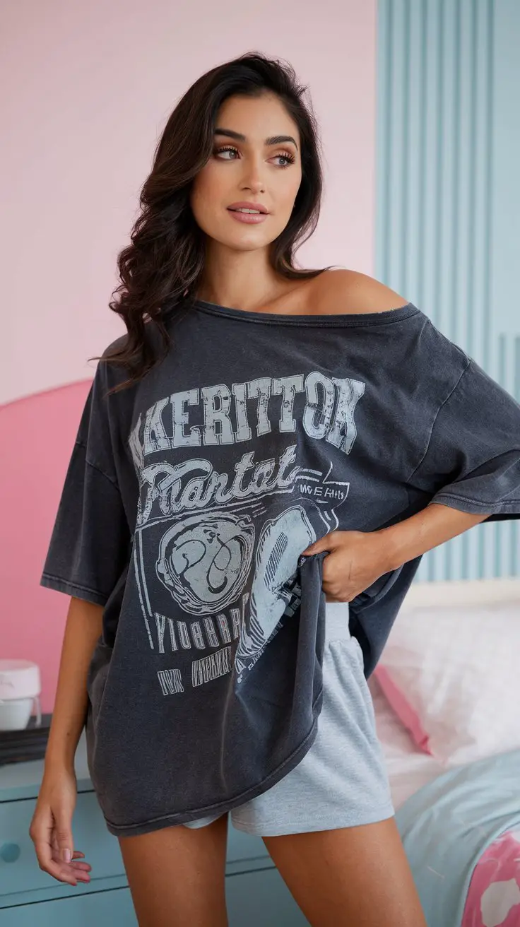 The Oversized T-Shirt Chic (Effortlessly Cool Vibes)