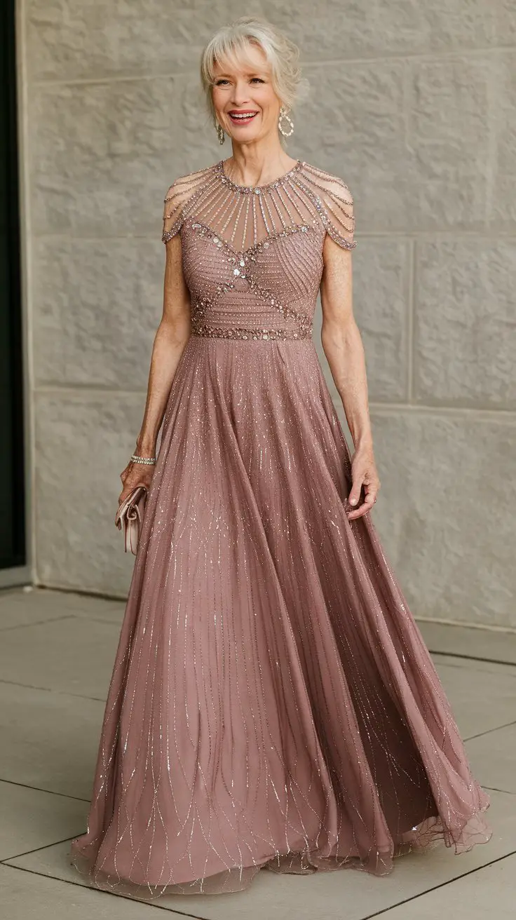 The A-Line with Subtle Sparkle (Disco Ball Vibes, But Tasteful)