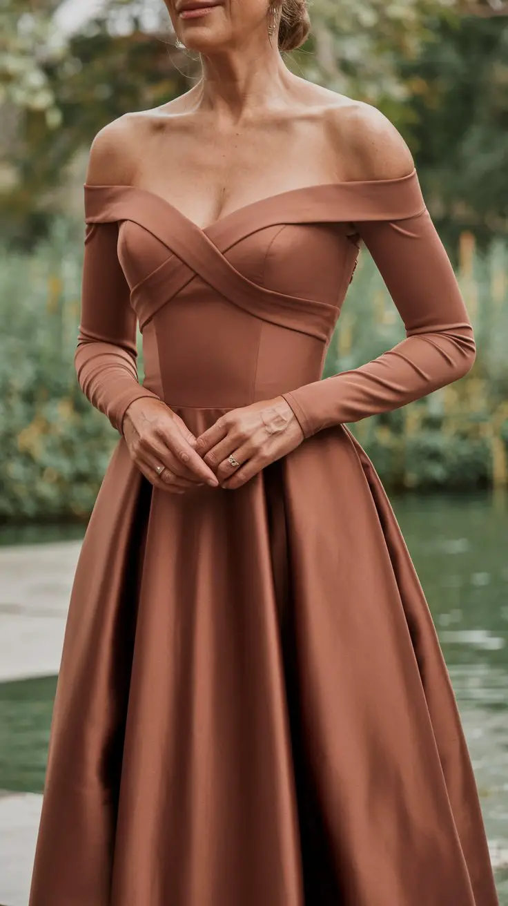 The Off-Shoulder with Fitted Sleeves (Sexy Meets Sophisticated)
