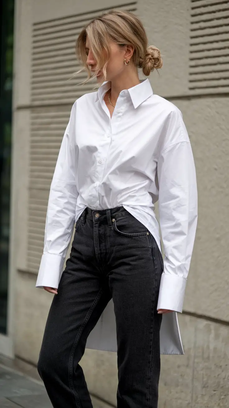 The Button-Down Shirt Elegance (Borrowed from the Boys But Better)