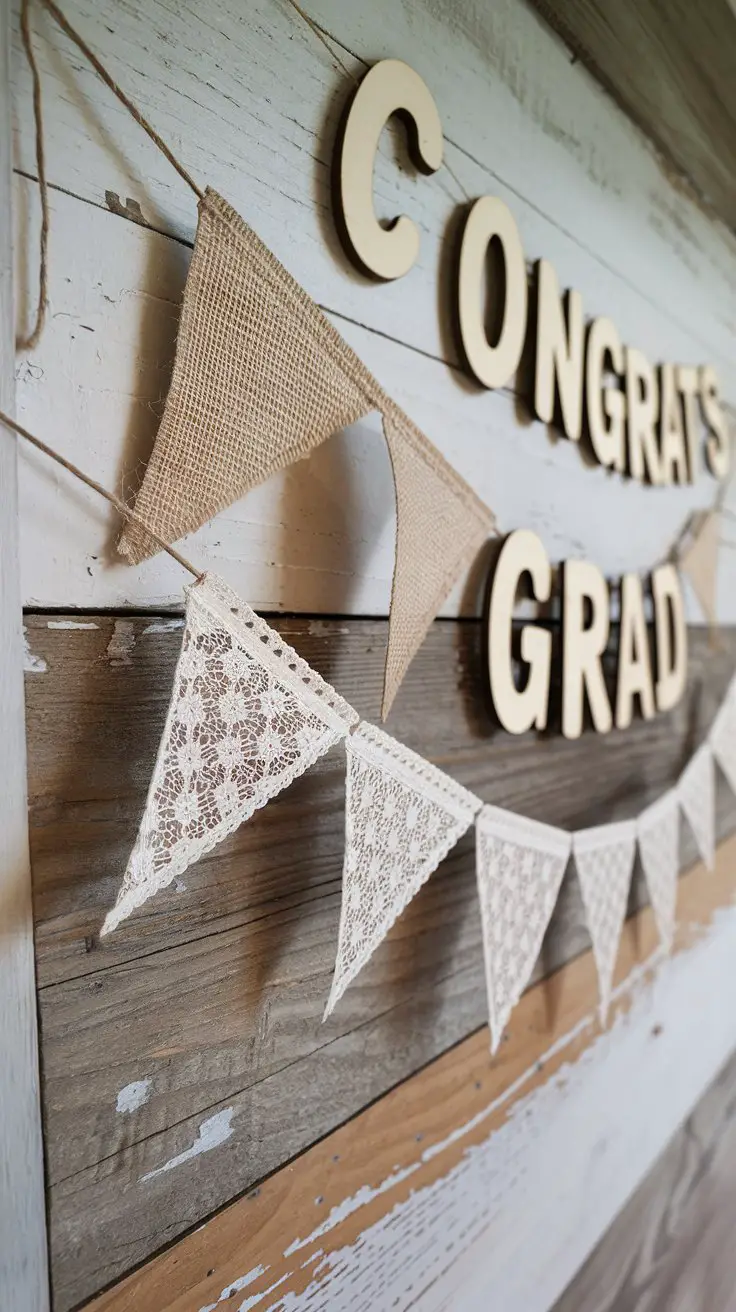 Burlap and Lace Banner Combo