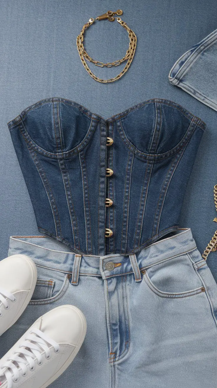 Denim Corset Top (hot girl alert!)