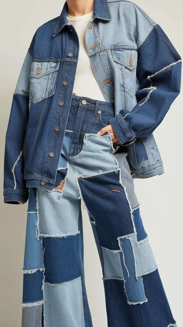 Patchwork Denim Jeans (artsy but make it hot)