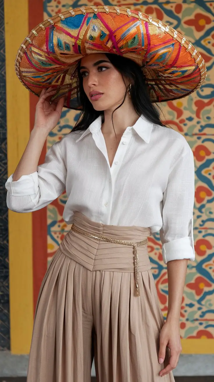 Sombrero Chic with Modern Twist (Yes, It Works)