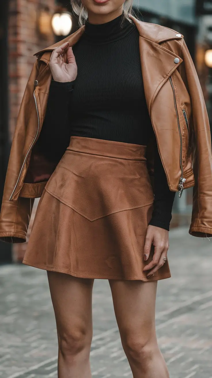 The “Edgy Girl Next Door” Fit (Leather Jacket Makes Everything Better)