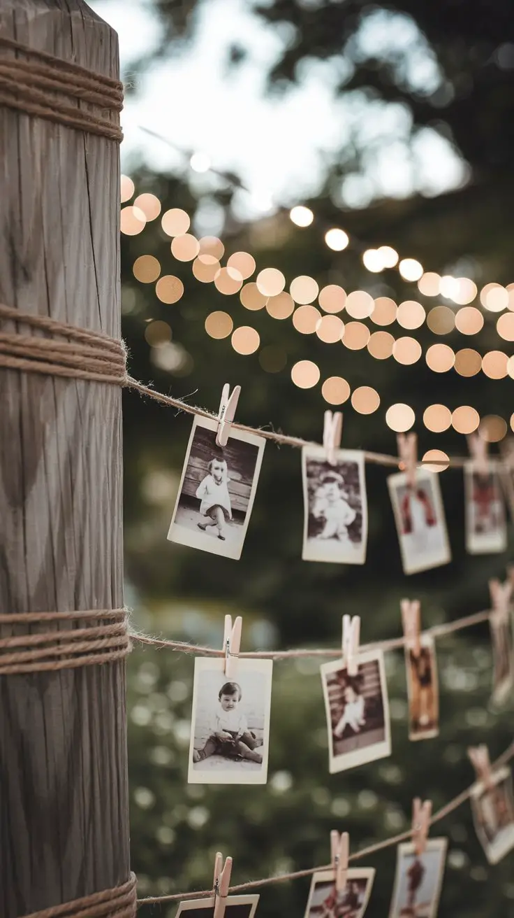 Twine-Wrapped Photo Display