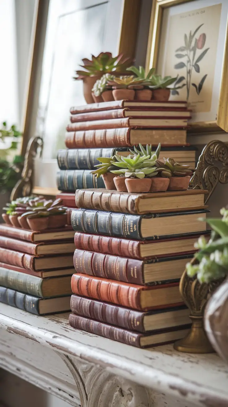 Vintage Book Stack Displays