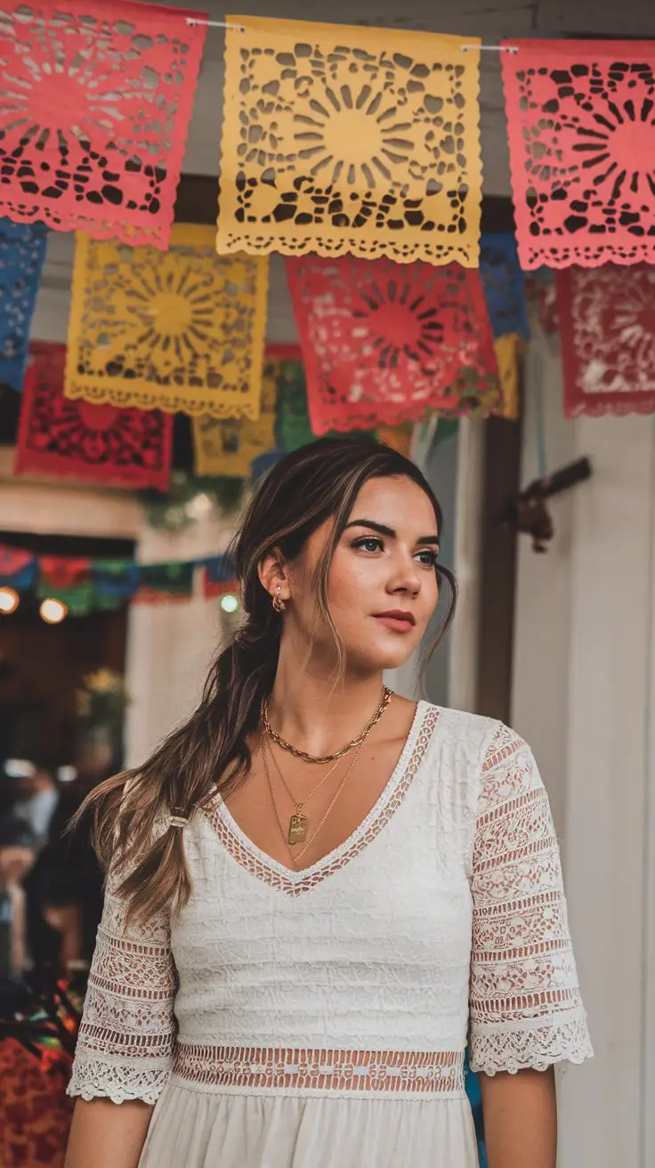 White Lace Dress (Soft Angelic Vibes but Make It Fiesta)