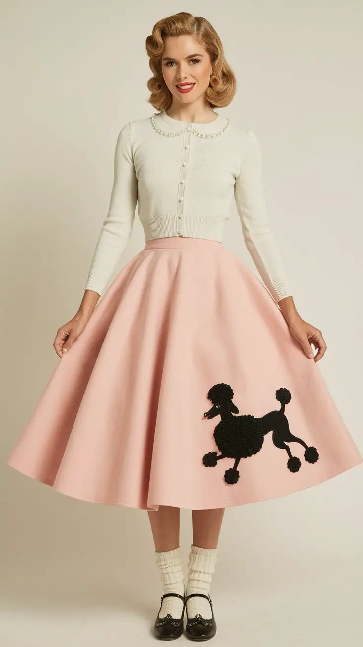 The Classic Poodle Skirt Queen (Because Obviously)