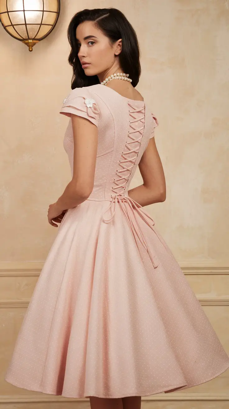 The Tea-Length Fit-and-Flare (Old Hollywood Meets Garden Glamour)
