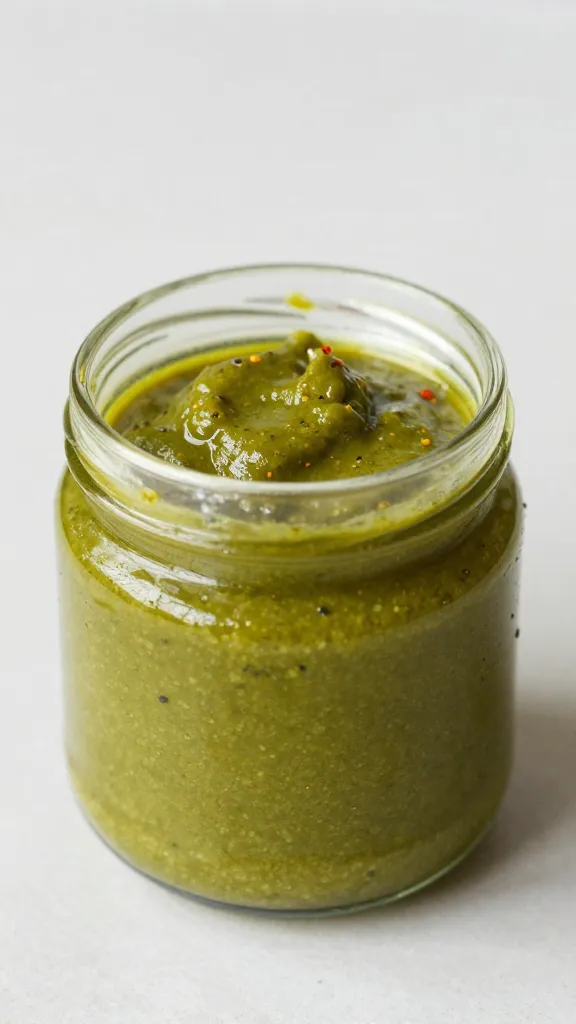 closeup of Maesri green curry paste can on counter