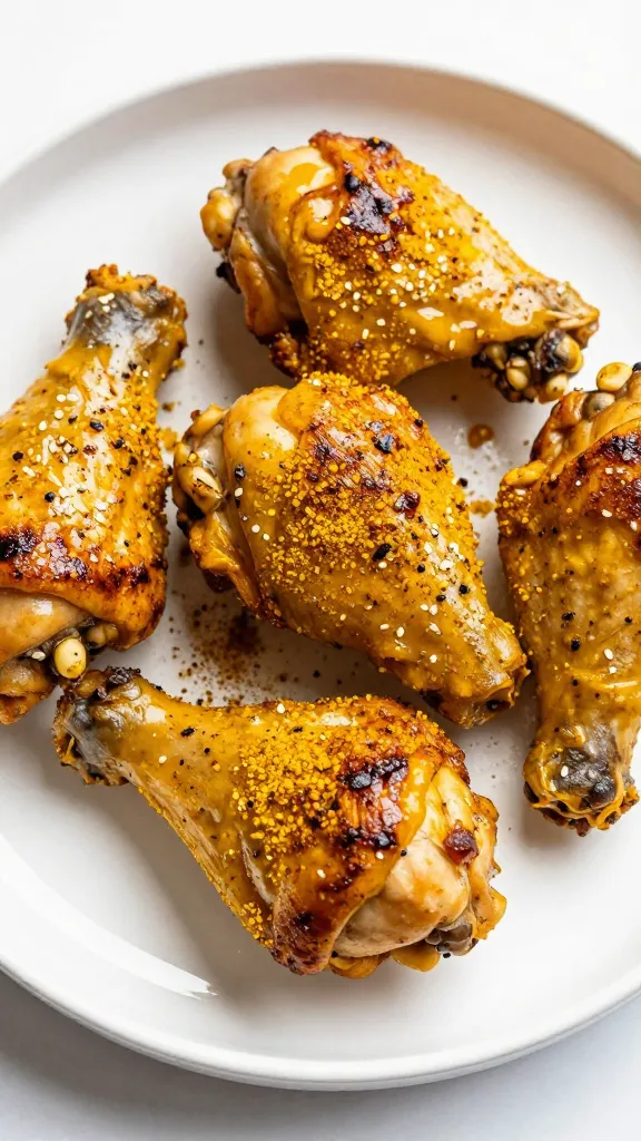 ghee-brushed chicken thigh piece coated in turmeric spices