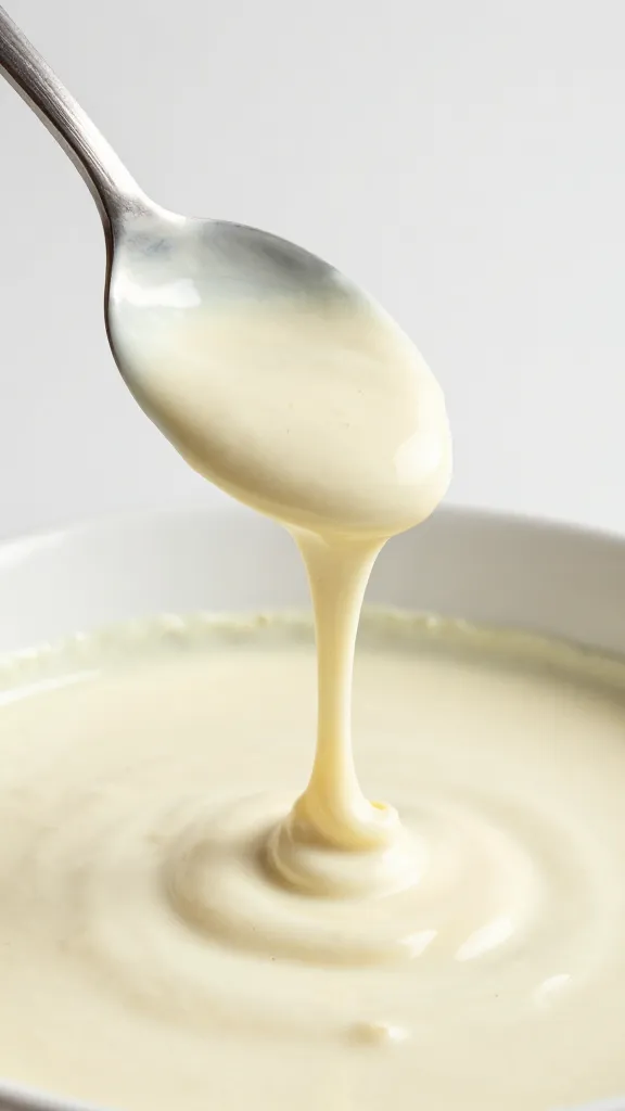 spoonful of creamy coconut curry sauce dripping