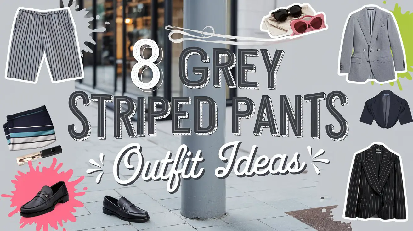 8 Grey Striped Pants Outfit Ideas
