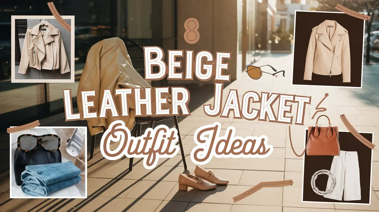 Beige Leather Jacket Outfit Ideas