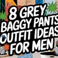 Grey Baggy Pants Outfit Ideas for Men