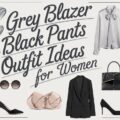 Grey Blazer Black Pants Outfit Ideas for Women