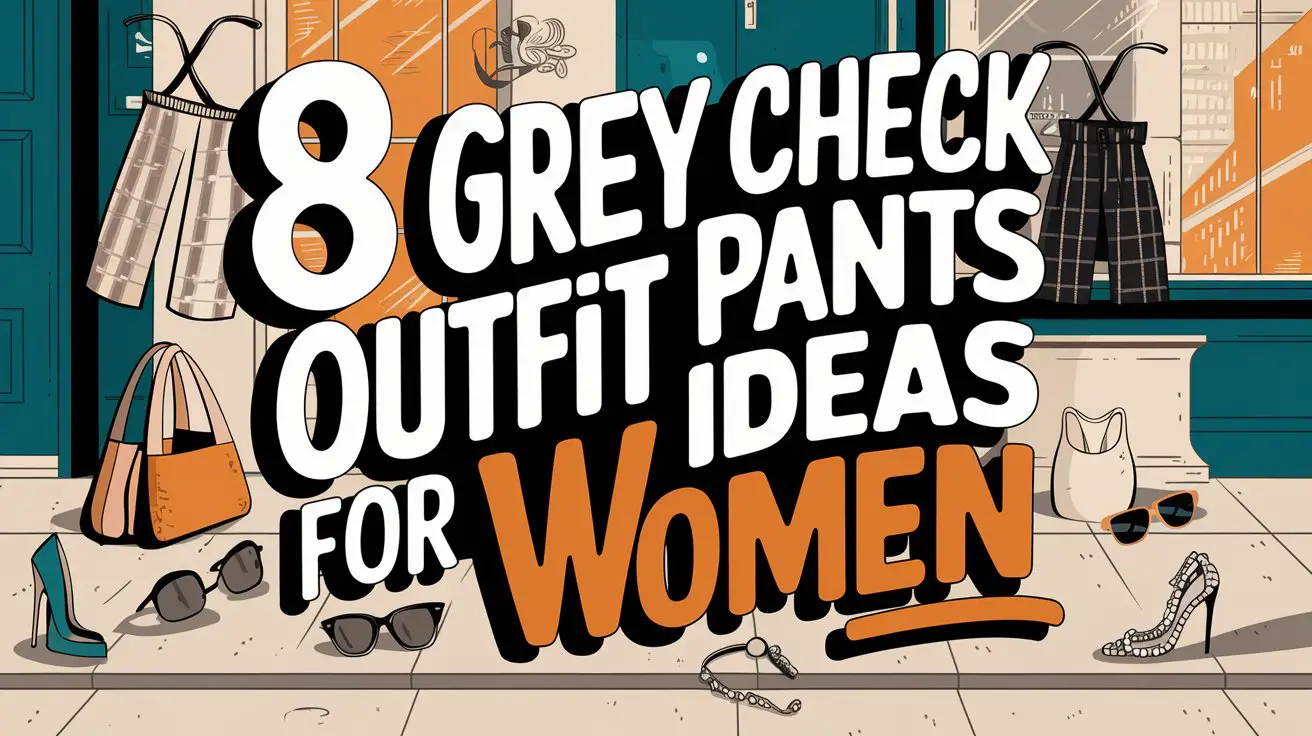Grey Check Pants Outfit Ideas for Women
