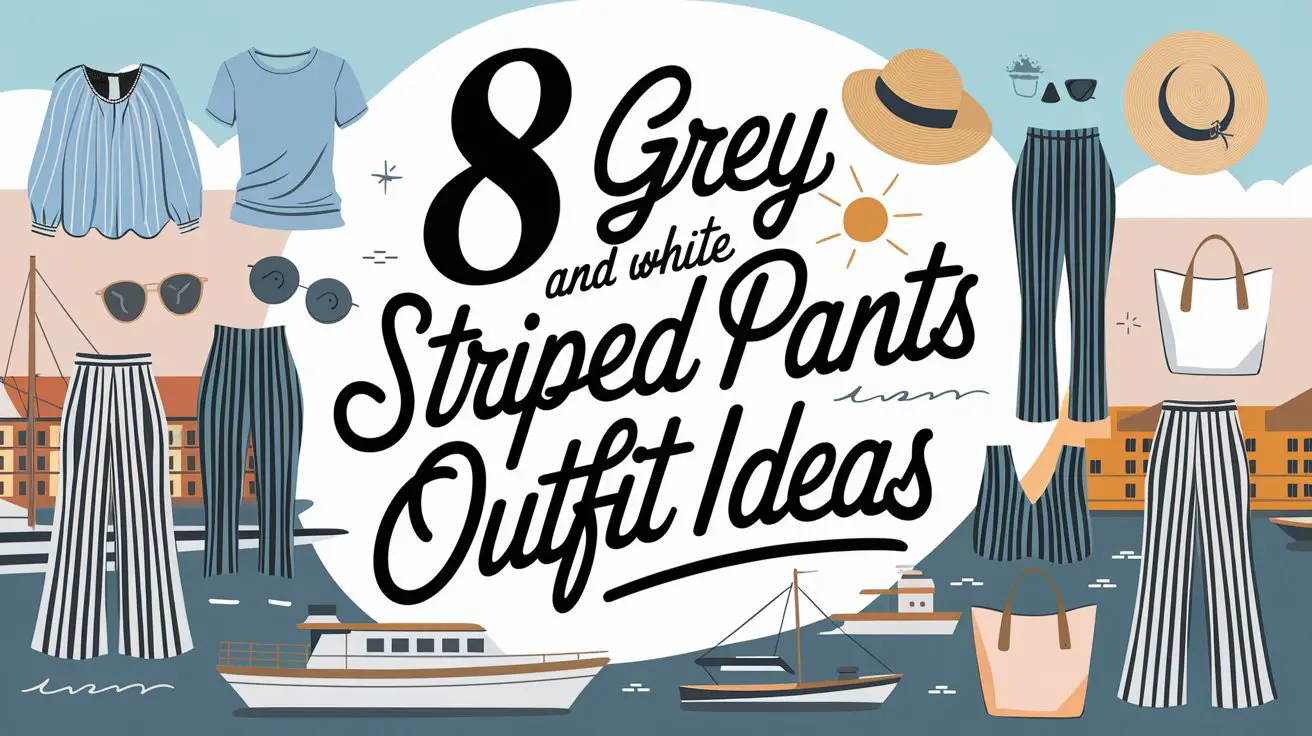 Grey and White Striped Pants Outfit Ideas
