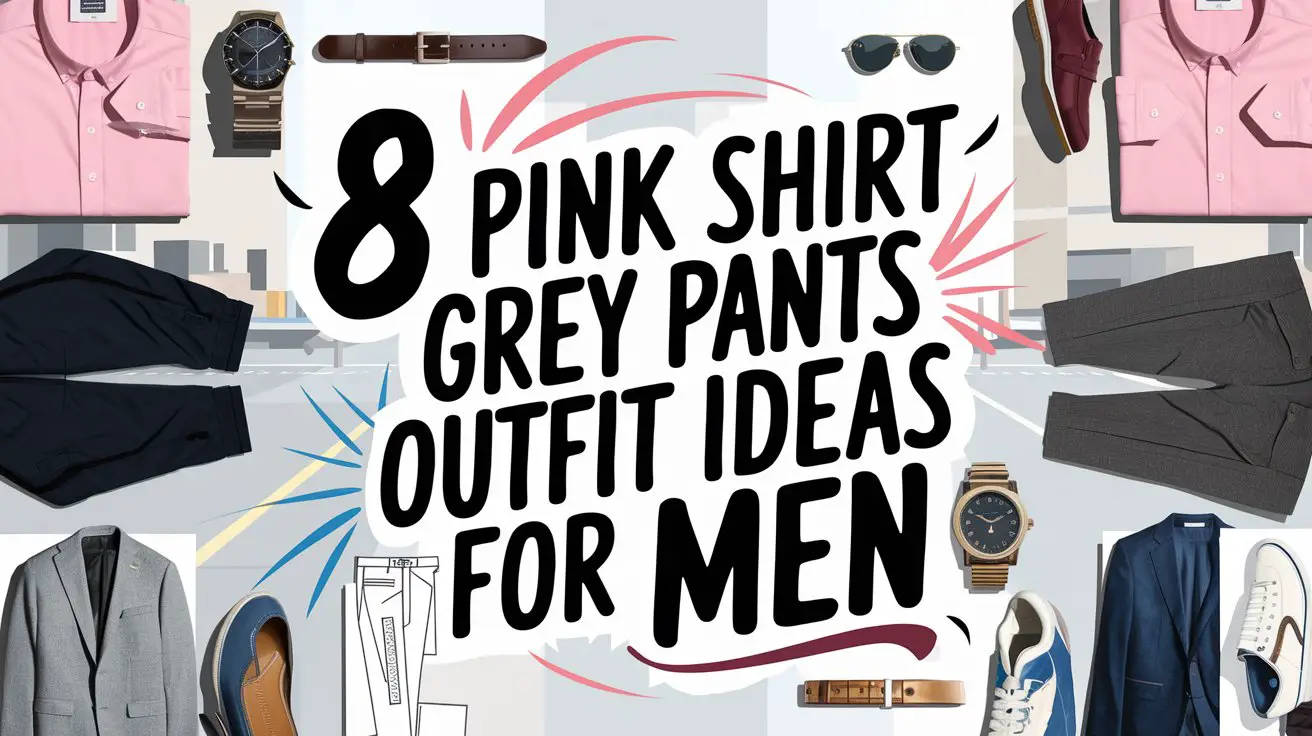 Pink Shirt Grey Pants Outfit Ideas for Men