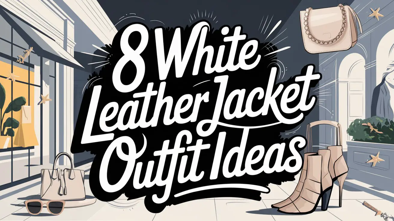 White Leather Jacket Outfit Ideas